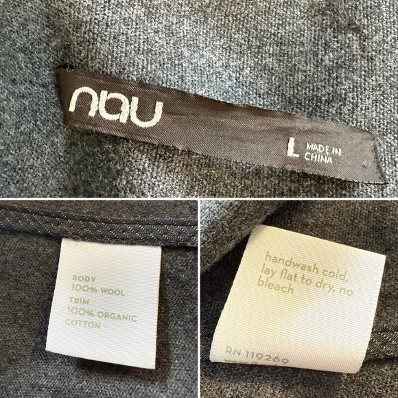 Nau Wool Charcoal Grey Lightweight Jacket